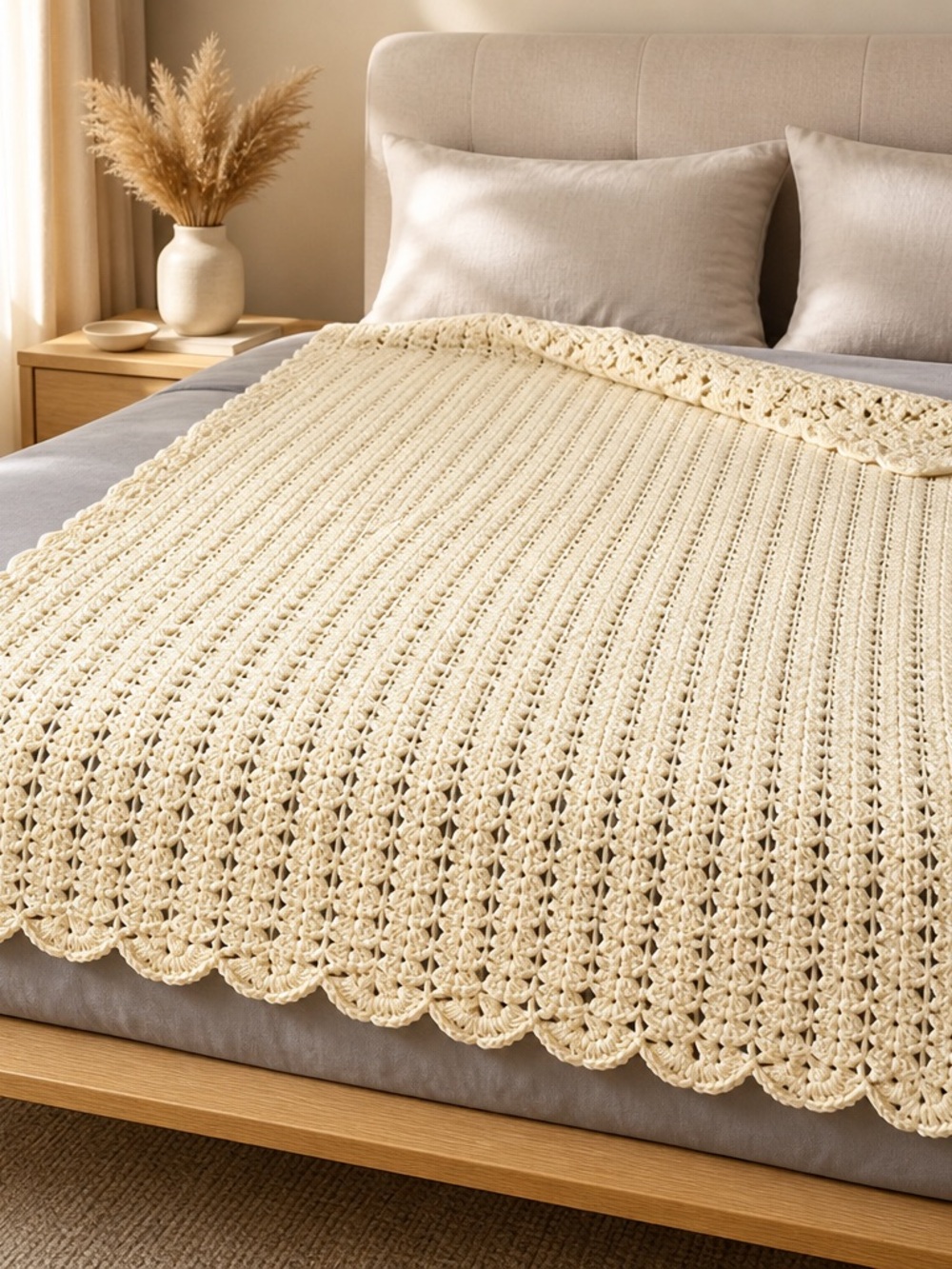 Handmade Crochet Knit Throw Blanket